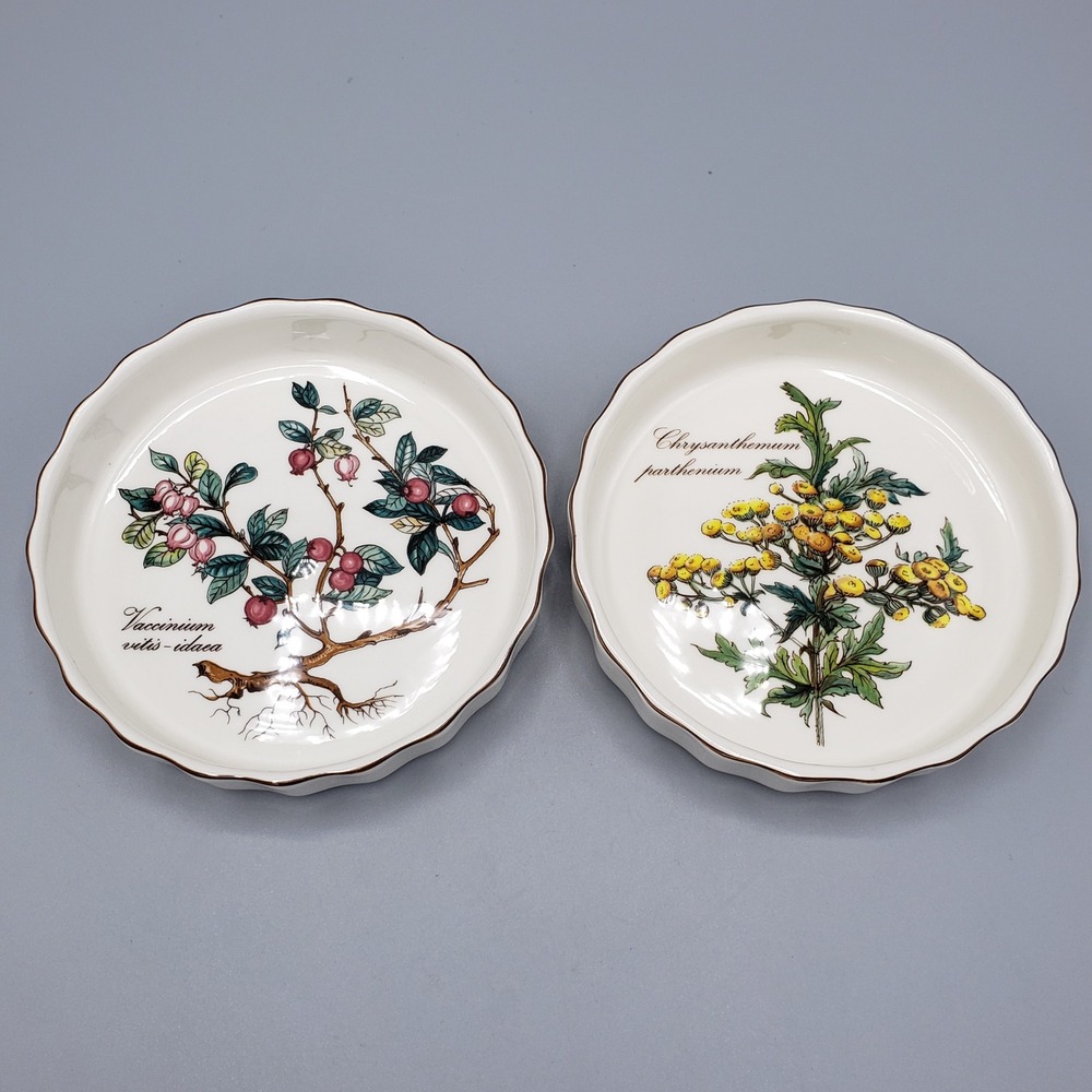 VTG 80s Villeroy & Boch Botanica 4.75" Tart Pans Set 2 Vilbofour Luxembourg
